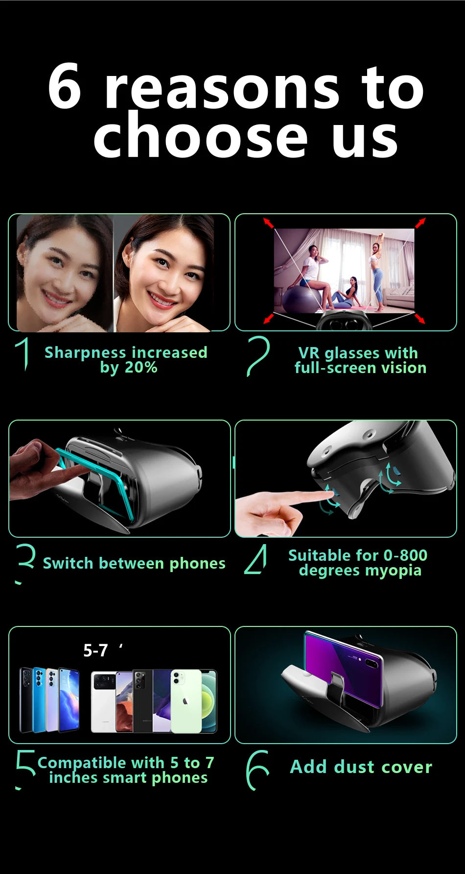Virtual Reality 3D VR Glasses Smartphone Cell Mobile Goggles Helmet Headset Lenses Device Controller Viar Smart Phone Video Game