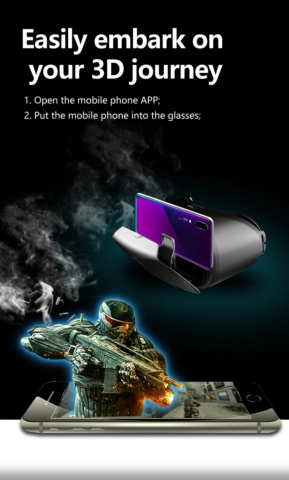 Virtual Reality 3D VR Glasses Smartphone Cell Mobile Goggles Helmet Headset Lenses Device Controller Viar Smart Phone Video Game