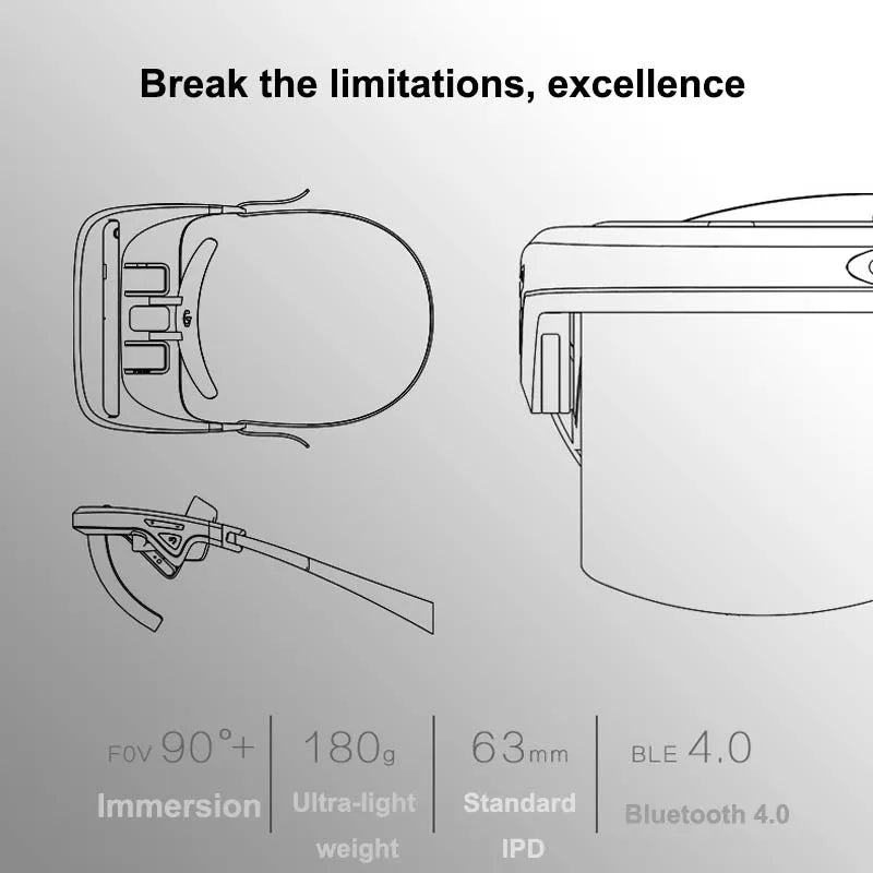 AR Box Holographic Effects Augmented Reality Glasses Smart Helmet 3D Virtual Reality with Control Handle Virtual Reality glasse