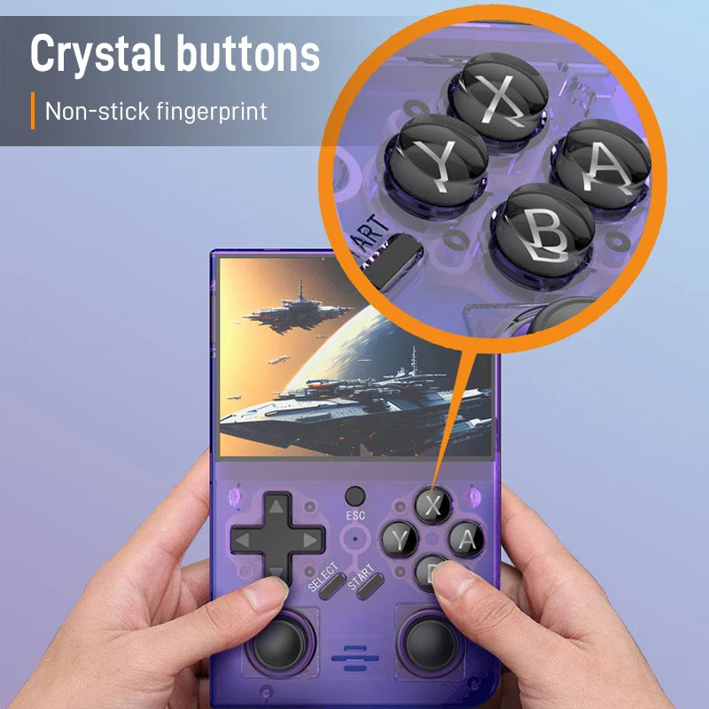 2025 New R35Plus Retro Handheld Game Console 3.5 Inch HD Video Game Console Linux System 64GB Portable Pocket Video Player