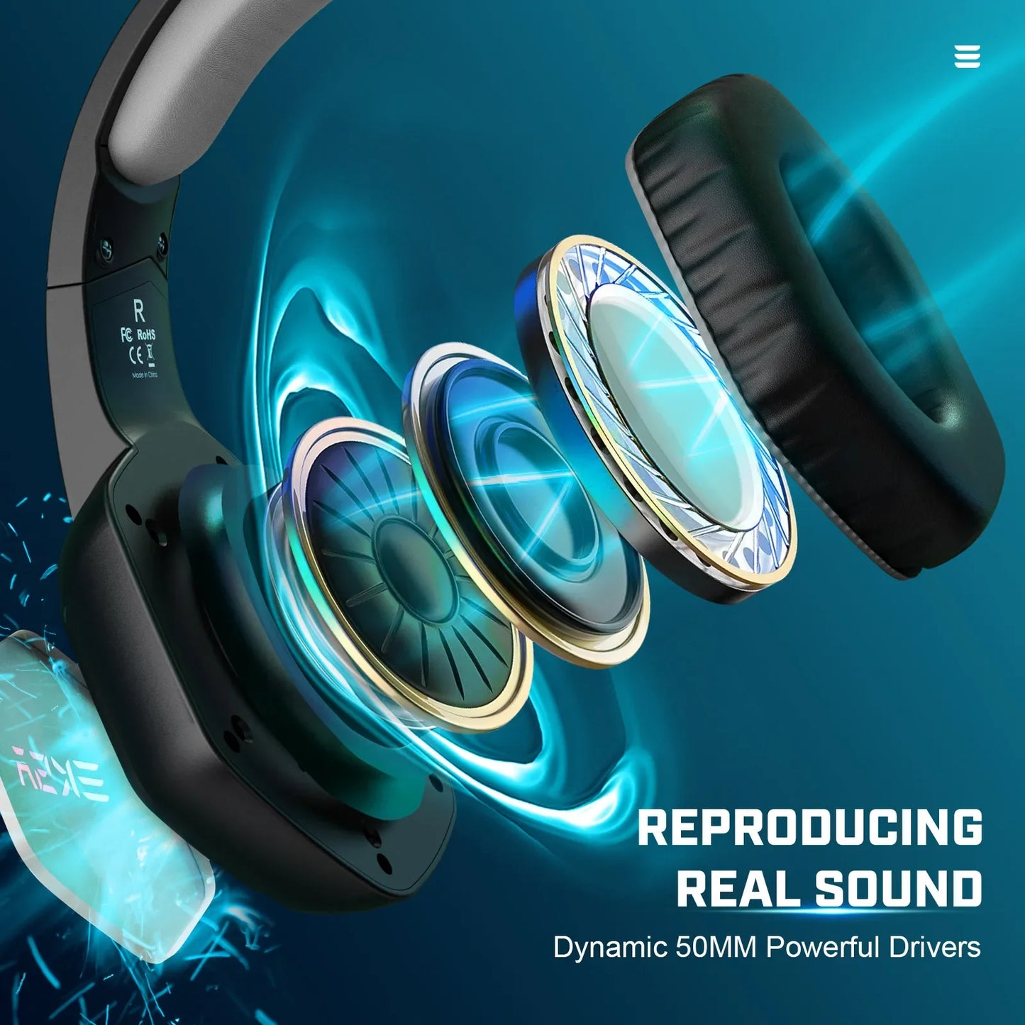 EKSA E1000 Wired Gaming Headphones Esports Headset 7.1 Surround Sound Hyperclear Cardioid Mic For PS4 PS5 Xbox Laptop