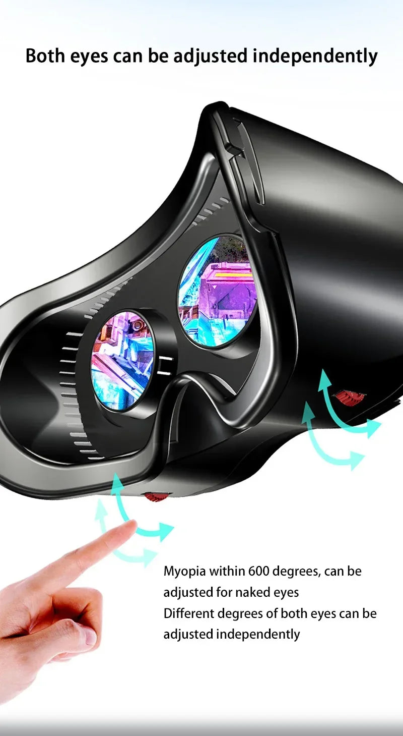 VRG Virtual Reality 3D Glasses 100° Wide-Angle Head Mounted Digital Glasses Compatible With Up To 7-Inch Screen Phones