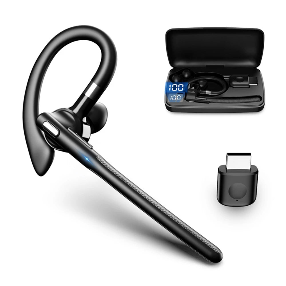 Bluetooth Earphones Hanging Ear Wireless Headphones Hands-free ENC Noise Reduction Driving Headset Single Ear Business Headset