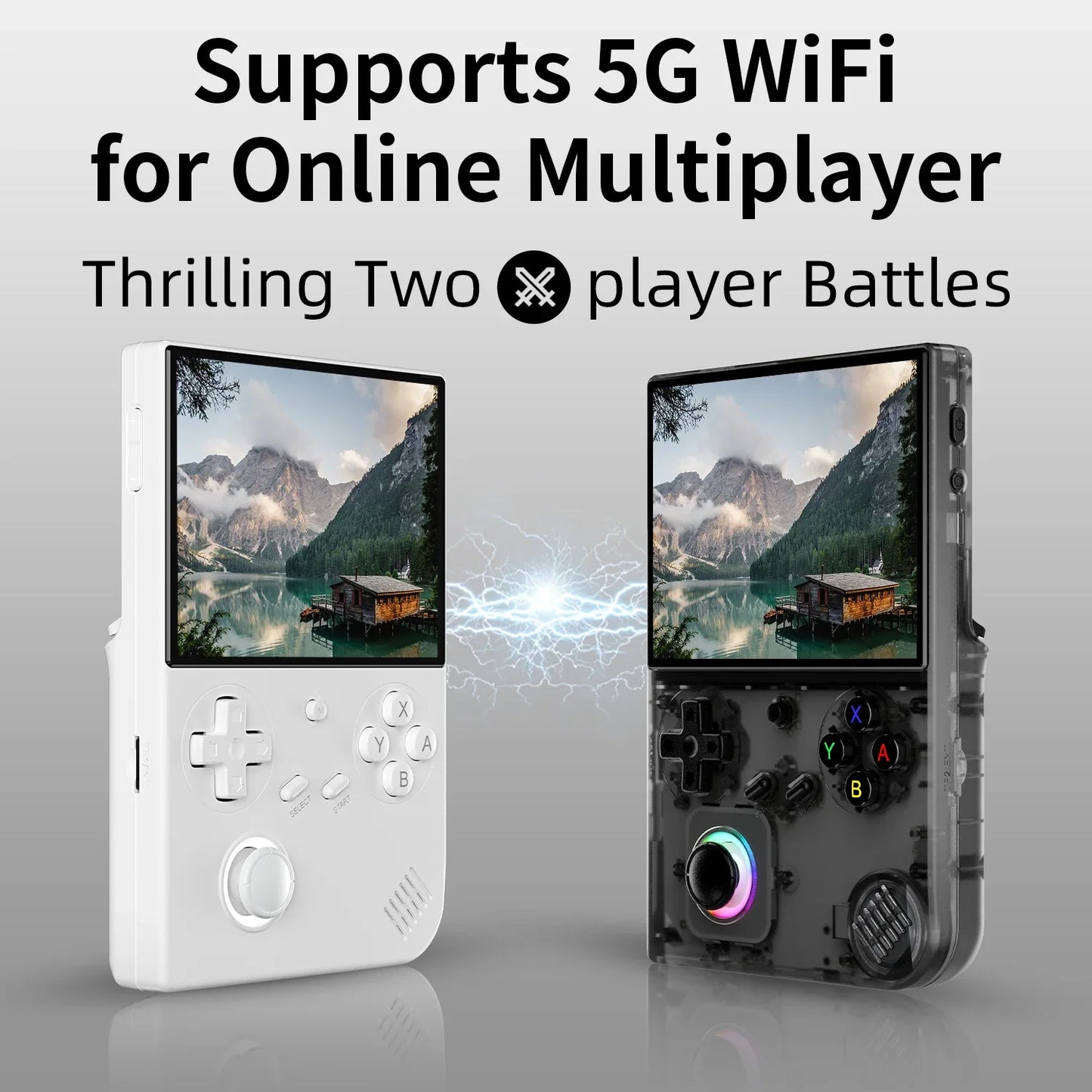New Rg40xxv Handheld Game Console 4''Ips Screen Video Output Joystick Rgb Lighting Effect Streaming Rg 40xxv Ebook Mp4 Gift