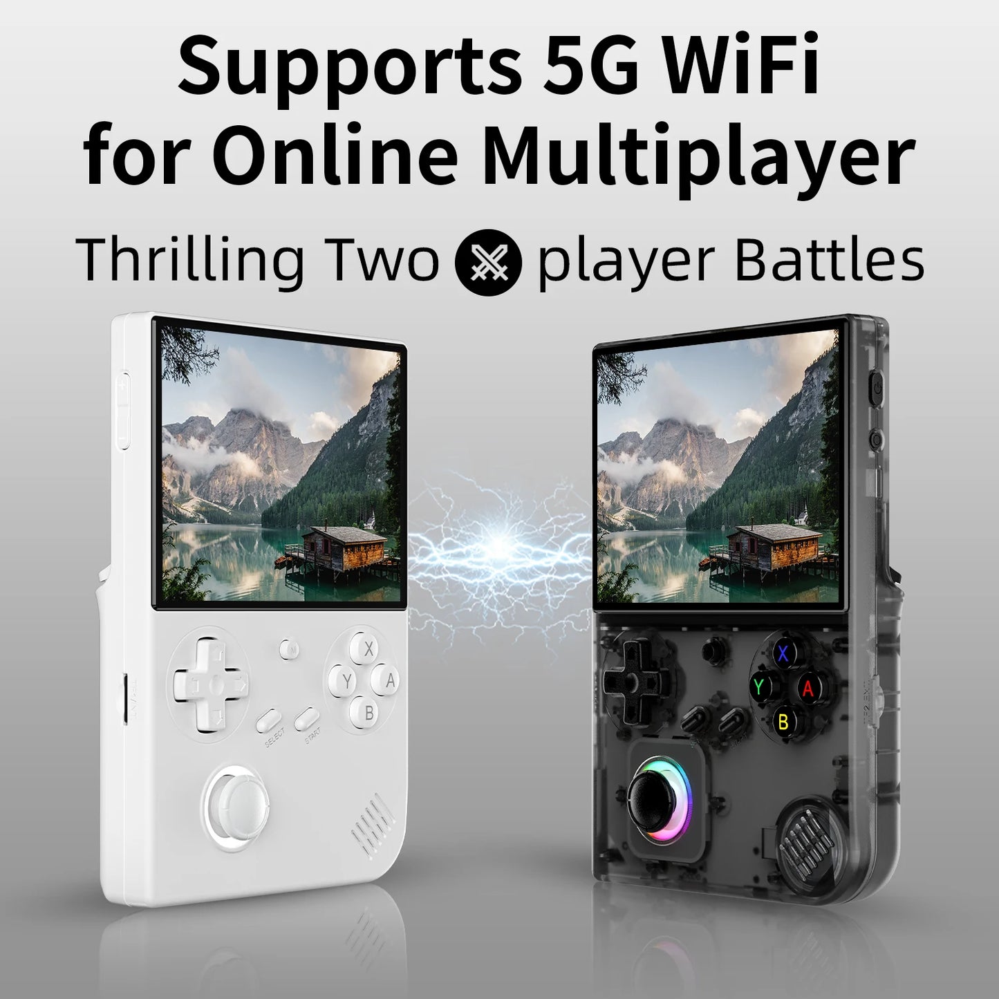 New Rg40xxv Handheld Game Console 4''Ips Screen Video Output Joystick Rgb Lighting Effect Streaming Rg 40xxv Ebook Mp4 Gift