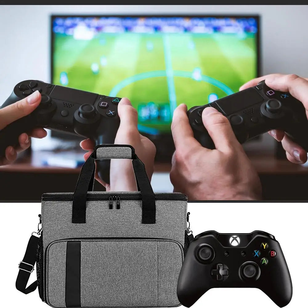 Game Console Bag For PS5 Controller Travel Carrying Case Storage Backpack Hard Shell Protective Handbag With Multiple Pockets