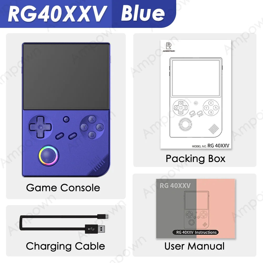 New Rg40xxv Handheld Game Console 4''Ips Screen Video Output Joystick Rgb Lighting Effect Streaming Rg 40xxv Ebook Mp4 Gift
