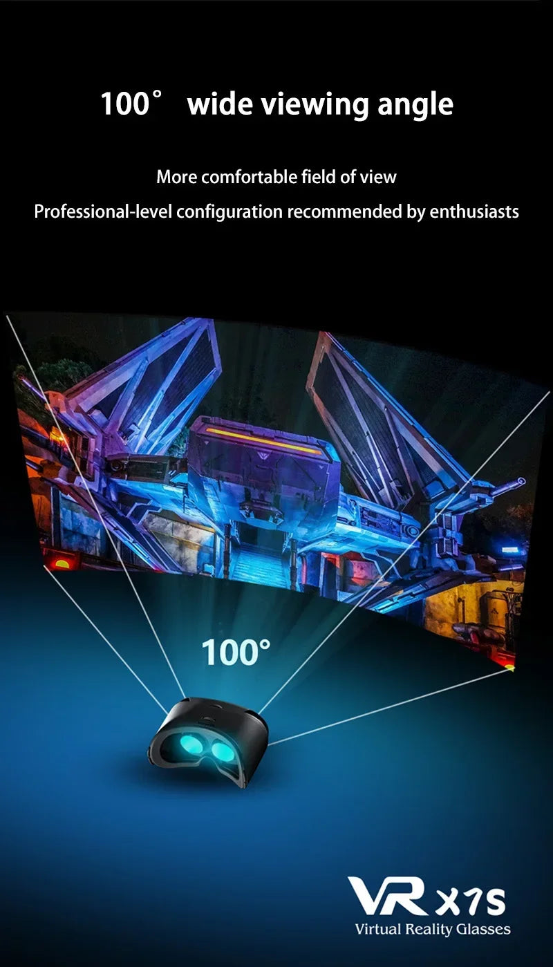 VRG Virtual Reality 3D Glasses 100° Wide-Angle Head Mounted Digital Glasses Compatible With Up To 7-Inch Screen Phones