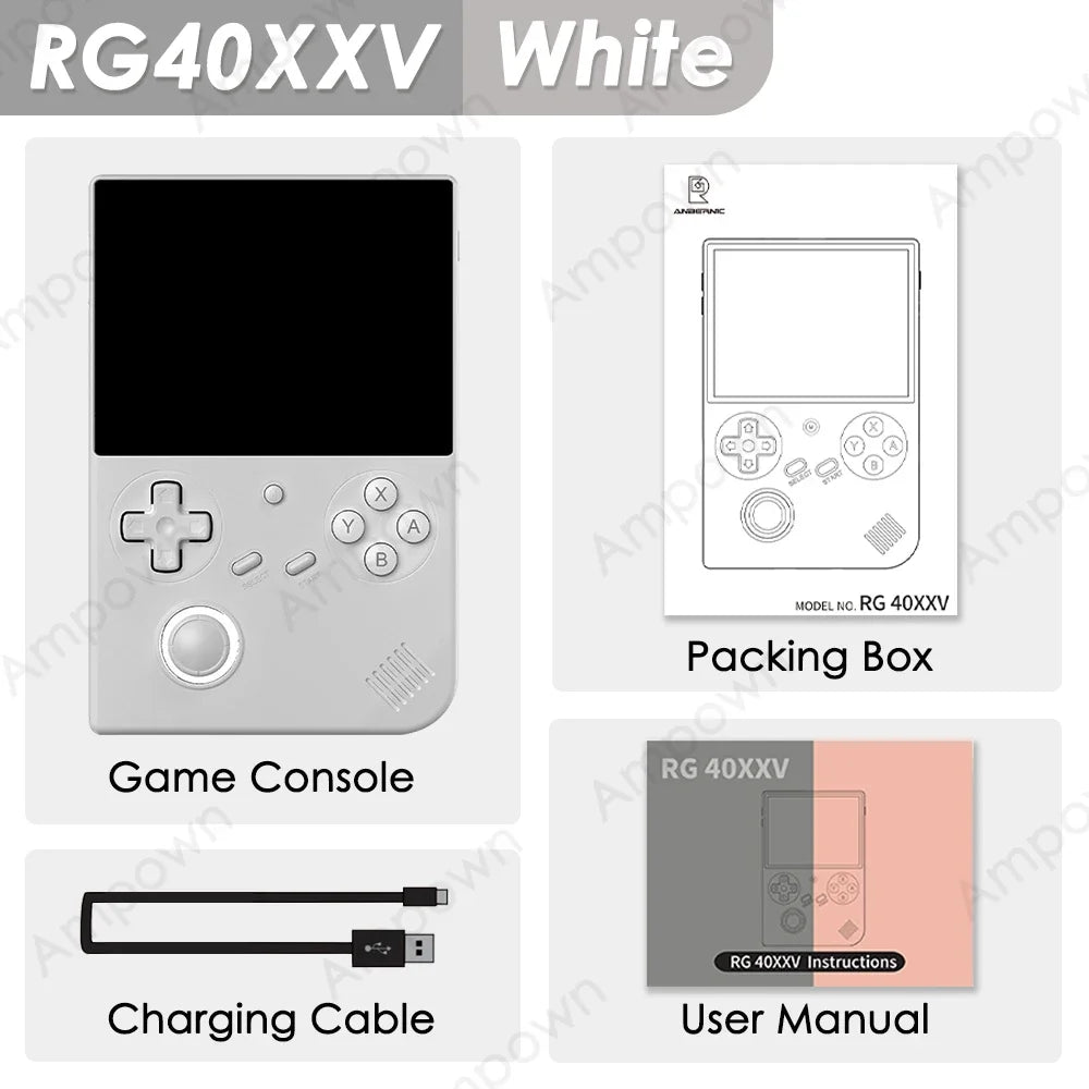 New Rg40xxv Handheld Game Console 4''Ips Screen Video Output Joystick Rgb Lighting Effect Streaming Rg 40xxv Ebook Mp4 Gift