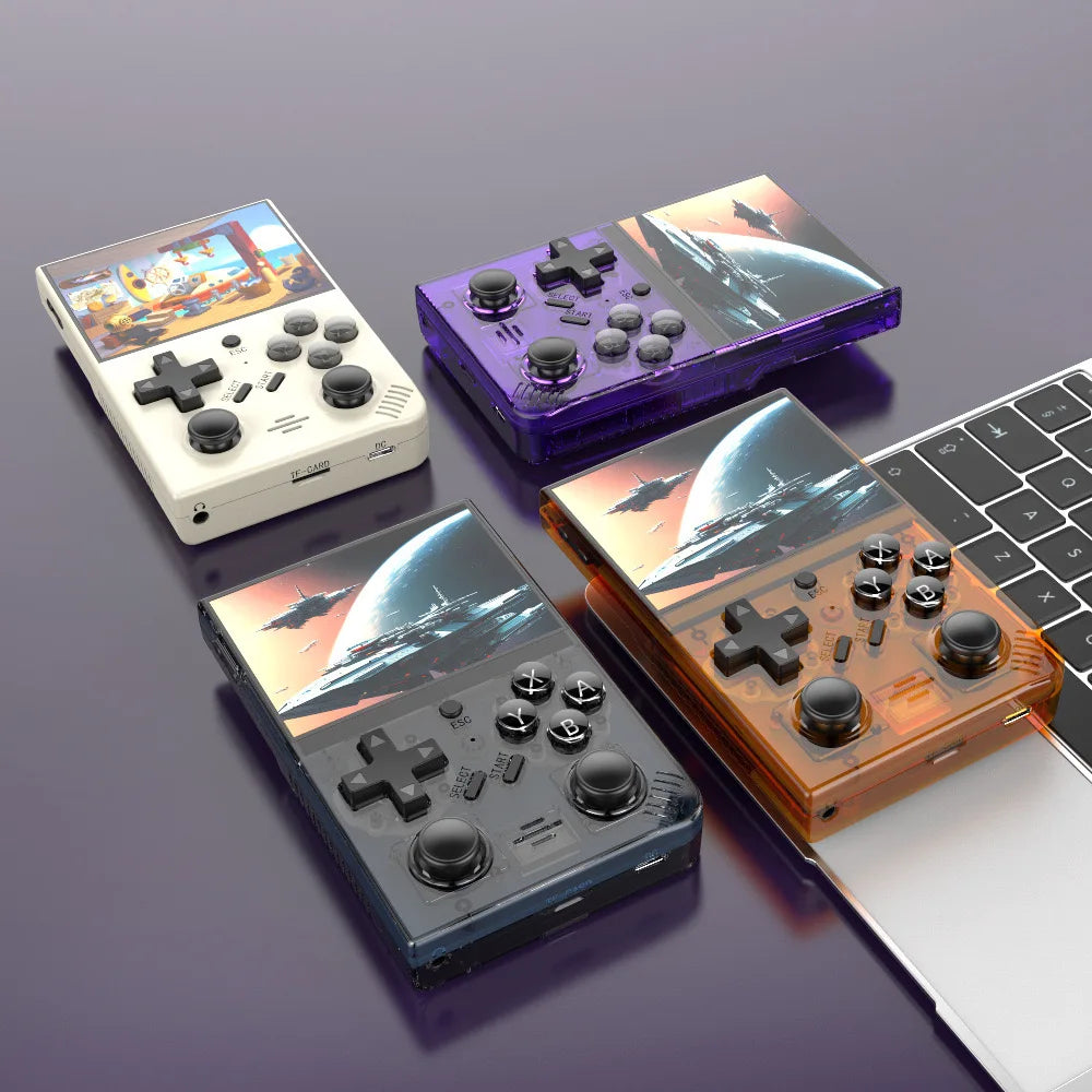 2025 New R35Plus Retro Handheld Game Console 3.5 Inch HD Video Game Console Linux System 64GB Portable Pocket Video Player