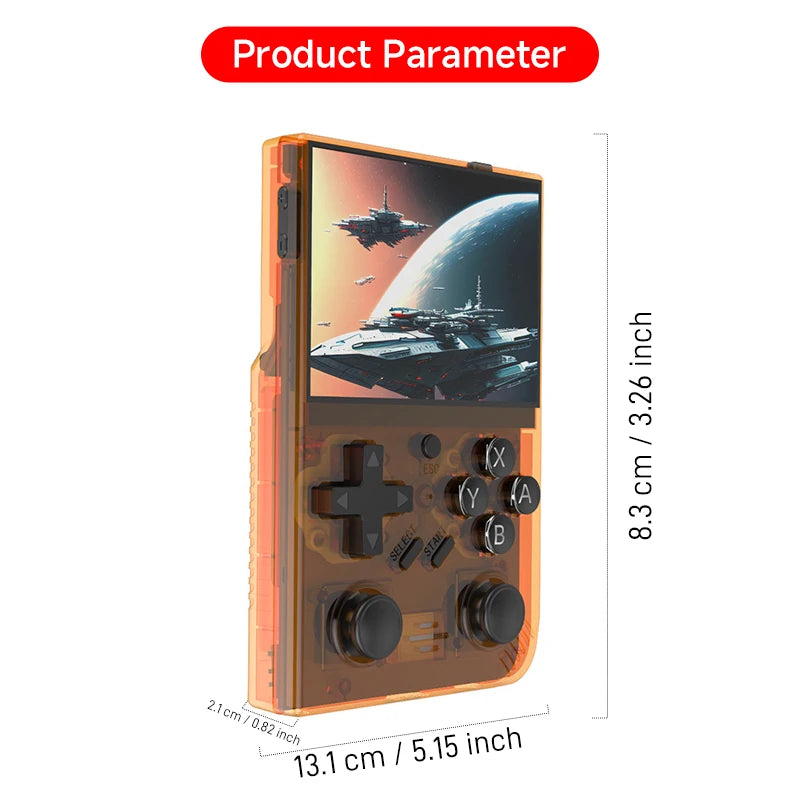 2025 New R35Plus Retro Handheld Game Console 3.5 Inch HD Video Game Console Linux System 64GB Portable Pocket Video Player