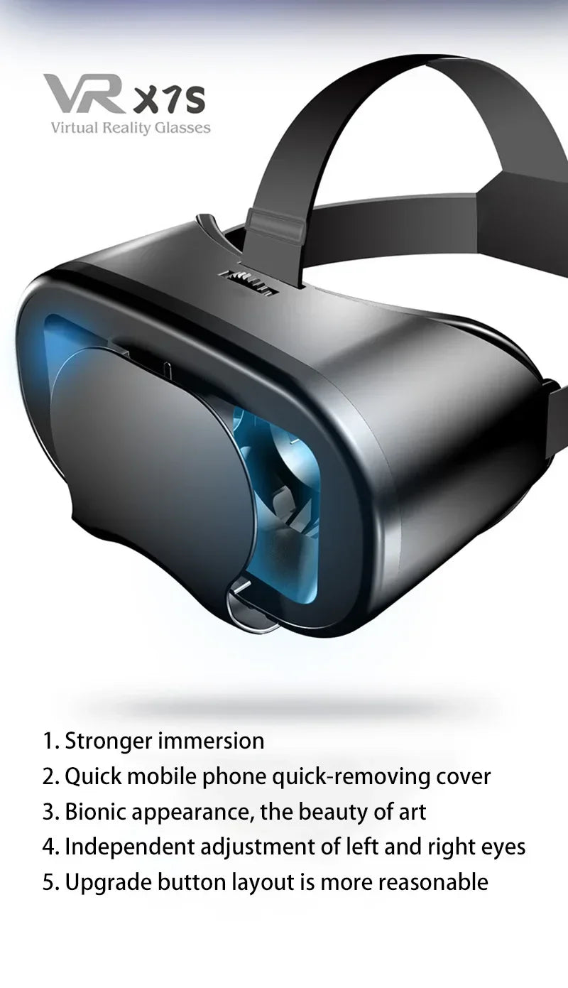VRG Virtual Reality 3D Glasses 100° Wide-Angle Head Mounted Digital Glasses Compatible With Up To 7-Inch Screen Phones