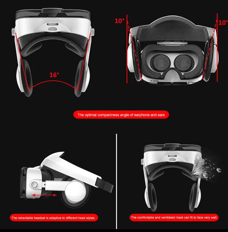Virtual Reality 3D VR Glasses Headset Phone Viar Device Helmet Lenses Goggles Smart Smartphones Headphone Controller Mobile Game