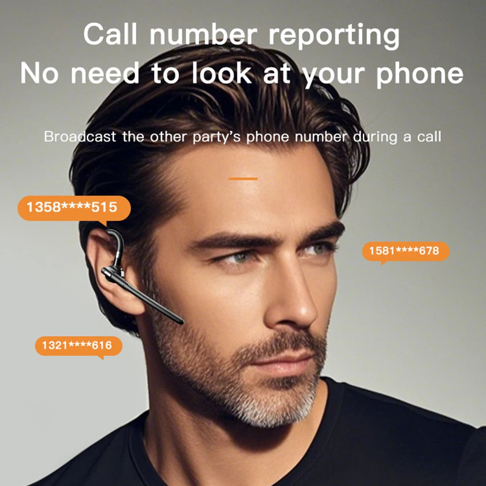 Bluetooth Earphones Hanging Ear Wireless Headphones Hands-free ENC Noise Reduction Driving Headset Single Ear Business Headset
