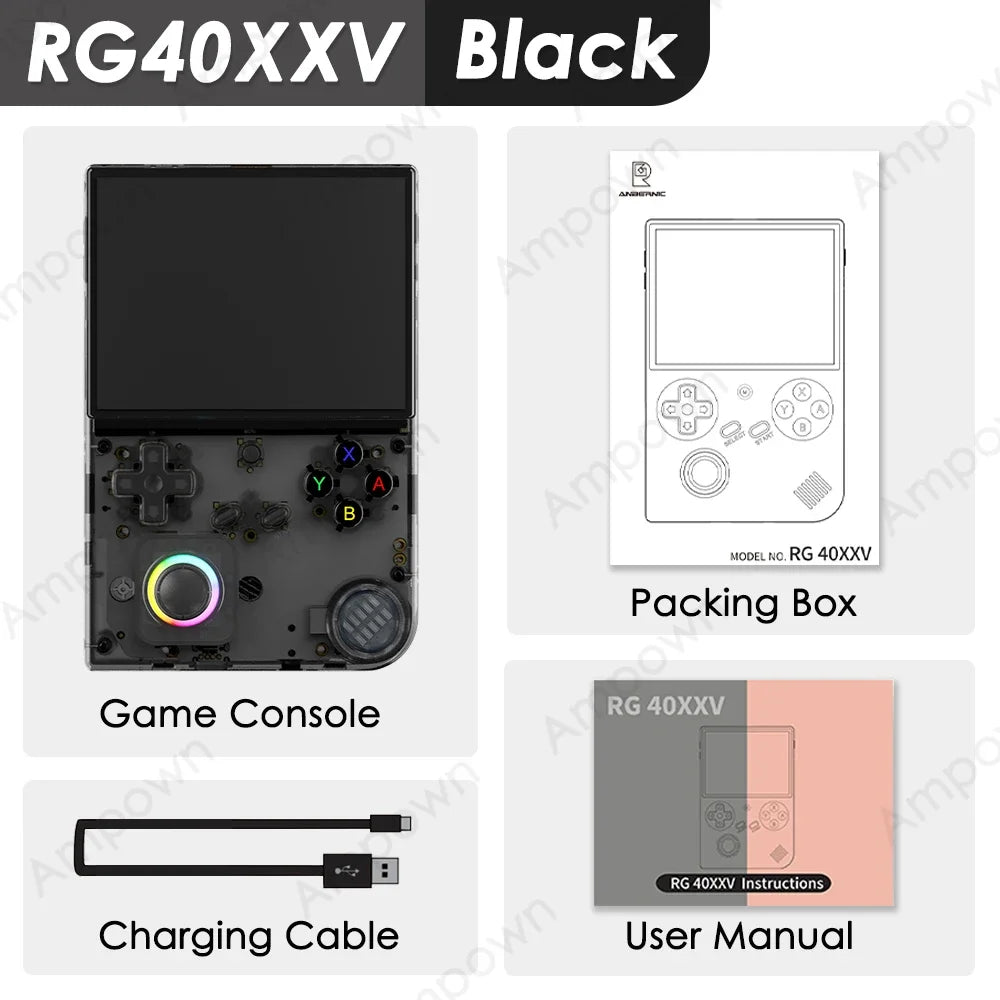 New Rg40xxv Handheld Game Console 4''Ips Screen Video Output Joystick Rgb Lighting Effect Streaming Rg 40xxv Ebook Mp4 Gift