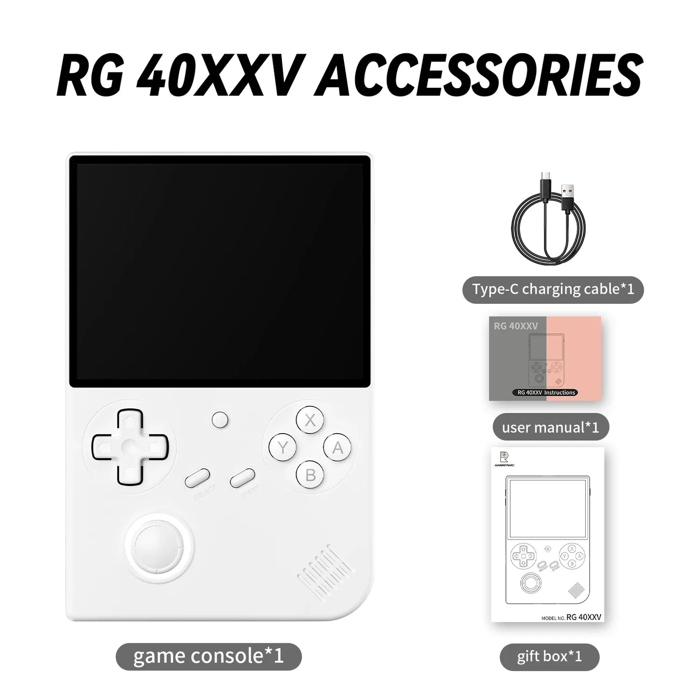New Rg40xxv Handheld Game Console 4''Ips Screen Video Output Joystick Rgb Lighting Effect Streaming Rg 40xxv Ebook Mp4 Gift
