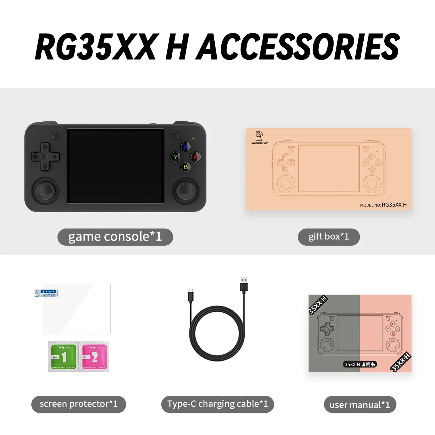 ANBERNIC RG35XX H Retro Handheld Game Console Video Player 3.5Inch IPS Screen Game Console Bluetooth Anbernic Console Mens Gift