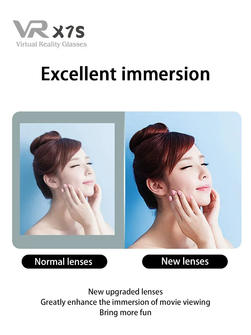 VRG Virtual Reality 3D Glasses 100° Wide-Angle Head Mounted Digital Glasses Compatible With Up To 7-Inch Screen Phones