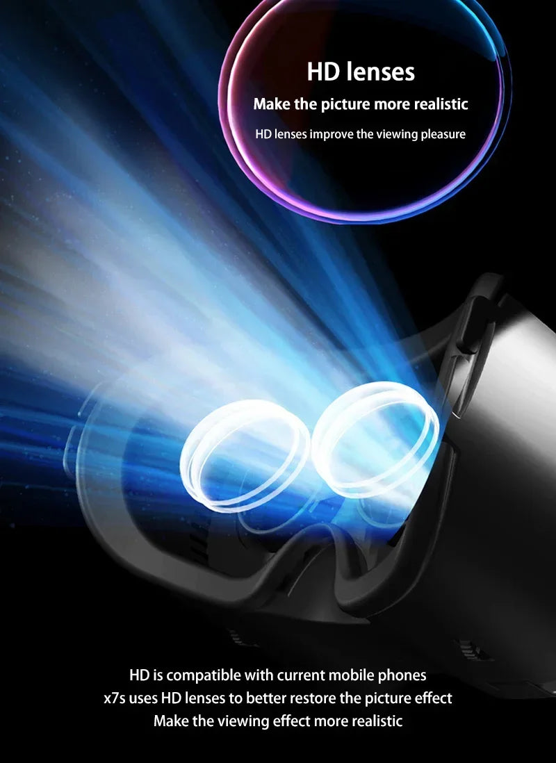 VRG Virtual Reality 3D Glasses 100° Wide-Angle Head Mounted Digital Glasses Compatible With Up To 7-Inch Screen Phones