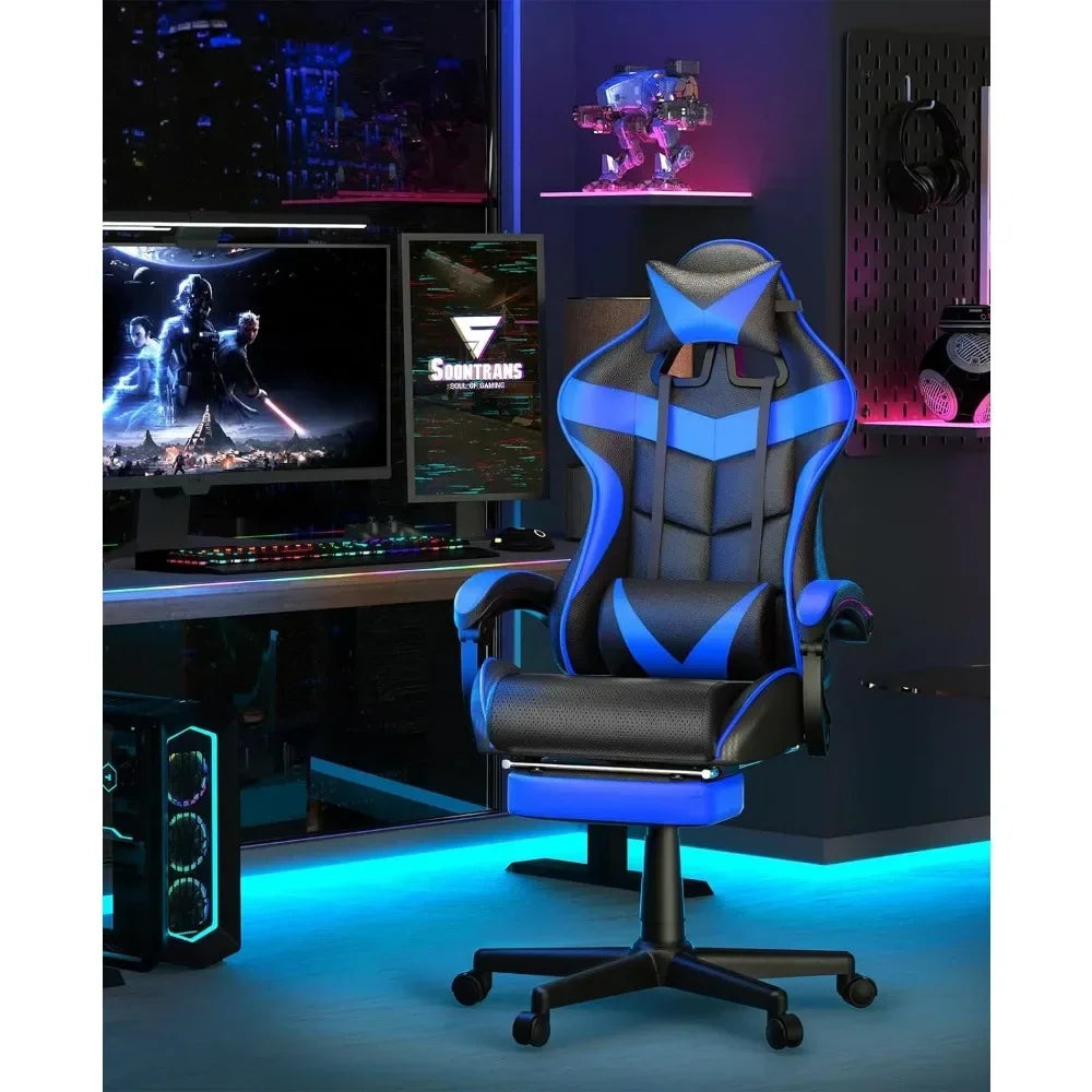 Computer Armchair Girlfriend Computer Gaming Chair Pink Gaming Chair With Footrest Sister Wife and Love (Pink) Desk Gamer Office