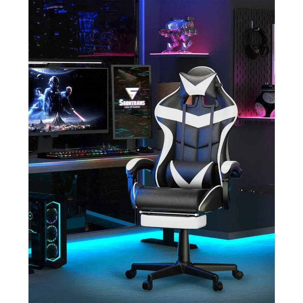 Computer Armchair Girlfriend Computer Gaming Chair Pink Gaming Chair With Footrest Sister Wife and Love (Pink) Desk Gamer Office