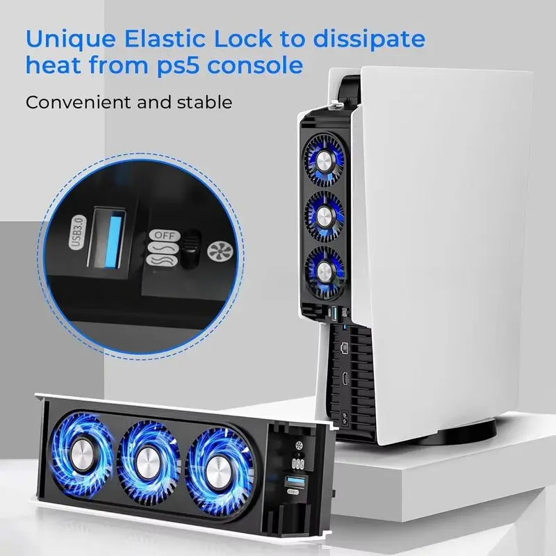 Ps5 Console Cooling Fan Gaming Console Temperature Control Cooling Heatsink Rear Cooling Quietly Speed Easy Use For Ps5 Pro