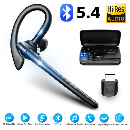 Bluetooth Earphones Hanging Ear Wireless Headphones Hands-free ENC Noise Reduction Driving Headset Single Ear Business Headset