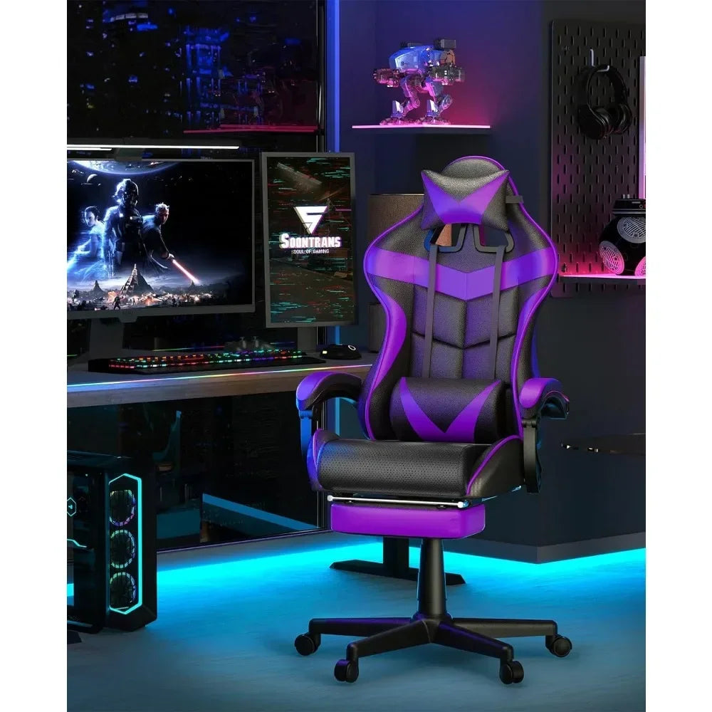 Computer Armchair Girlfriend Computer Gaming Chair Pink Gaming Chair With Footrest Sister Wife and Love (Pink) Desk Gamer Office
