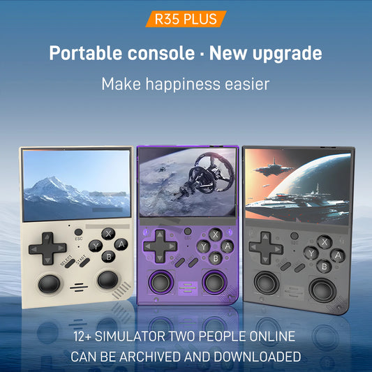 2025 New R35Plus Retro Handheld Game Console 3.5 Inch HD Video Game Console Linux System 64GB Portable Pocket Video Player