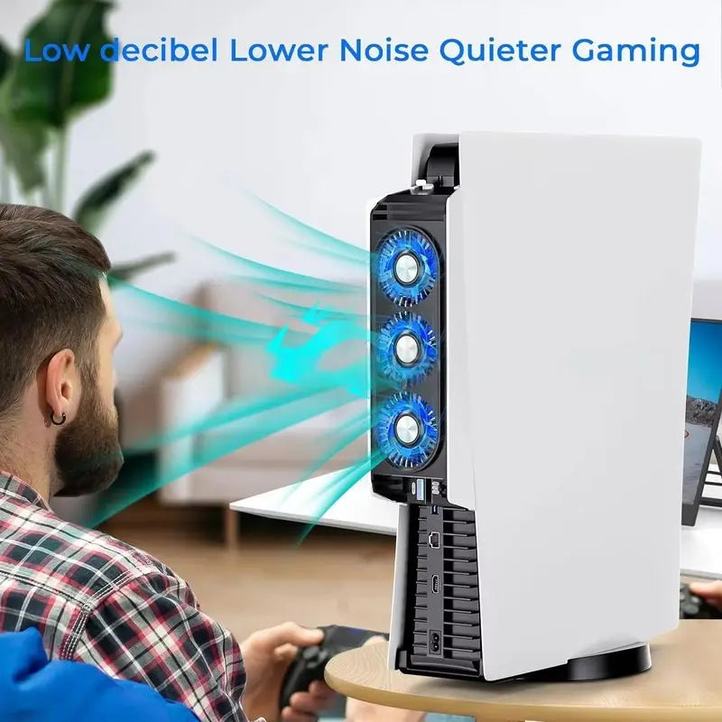 Ps5 Console Cooling Fan Gaming Console Temperature Control Cooling Heatsink Rear Cooling Quietly Speed Easy Use For Ps5 Pro