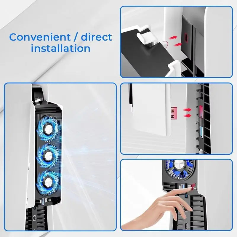 Ps5 Console Cooling Fan Gaming Console Temperature Control Cooling Heatsink Rear Cooling Quietly Speed Easy Use For Ps5 Pro